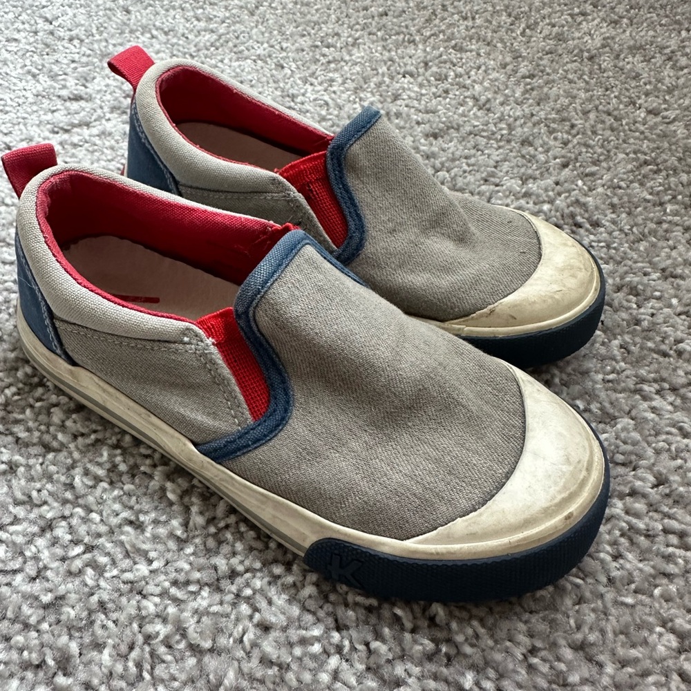 See Kai Run Gray and Red Kids Slip-On Sneakers